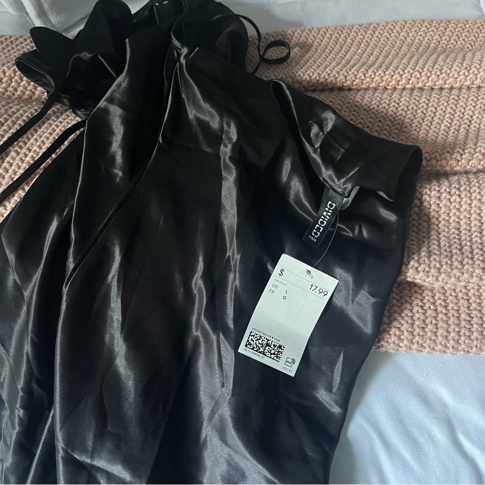 H and M black mini dress